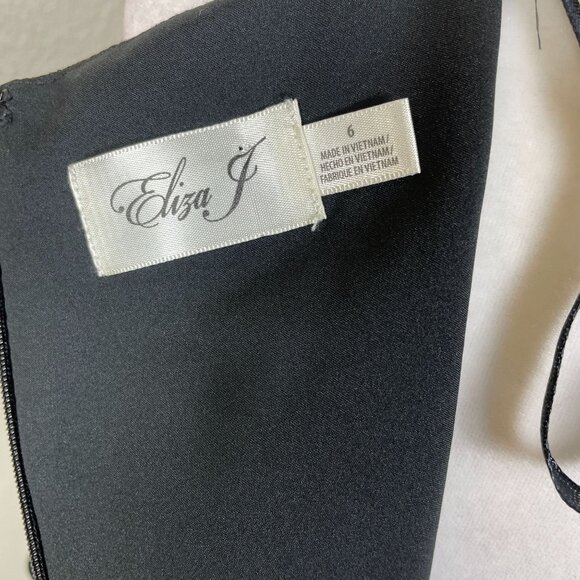 Eliza J Flutter Sleeve Fir Flare Dress Cocktail Party Black Size 6 - Picture 4 of 5